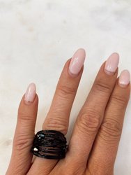 Black Marcia Ring With Black Swarovski Crystals