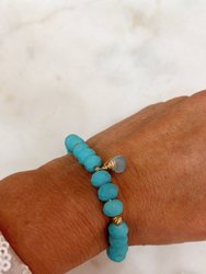 Blue And Gold Bracelet With Chalcedony