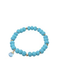 Blue And Gold Bracelet With Chalcedony - Blue/Gold
