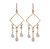 Diamond-Shaped Earring With Cherry Quartz and Moonstone Drops - Gold