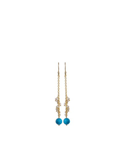 A Blonde and Her Bag Drop Earrings with Pearl and Turquoise product