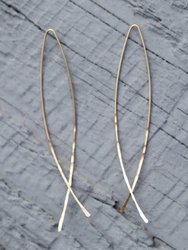 Fishtail Hammered Wire Earring - Gold/Silver Over Copper