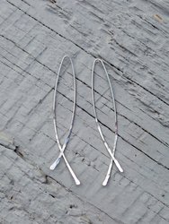 Fishtail Hammered Wire Earring - Gold/Silver Over Copper - Silver