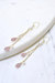 Gold Dangle Earrings With Gold Chain Strands With Cherry Quartz And Pearl Drops