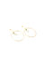 Gold Hoop Drop Earrings With Pearl And Chalcedony Accent - Gold