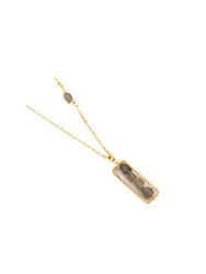Gold Labradorite Necklace With Labradorite Beaded Pendant - Gold