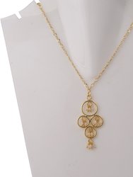 Gold Necklace With Gold And Moonstone Pendant