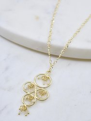 Gold Necklace With Gold And Moonstone Pendant