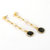 Gold Oval Link Chain Earring With Labradorite Drop