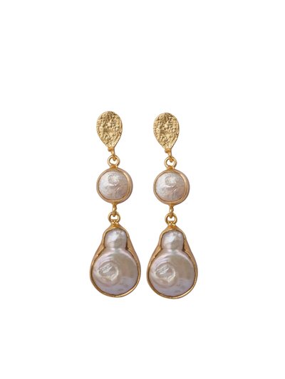 A Blonde and Her Bag Gold Pearl Accent Drop Earrings product