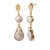 Gold Pearl Accent Drop Earrings