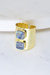 Gold Ring With Dual Labradorite Stones