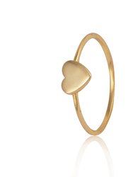 Gold Ring With Heart Pendant