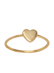 Gold Ring With Heart Pendant -  Gold