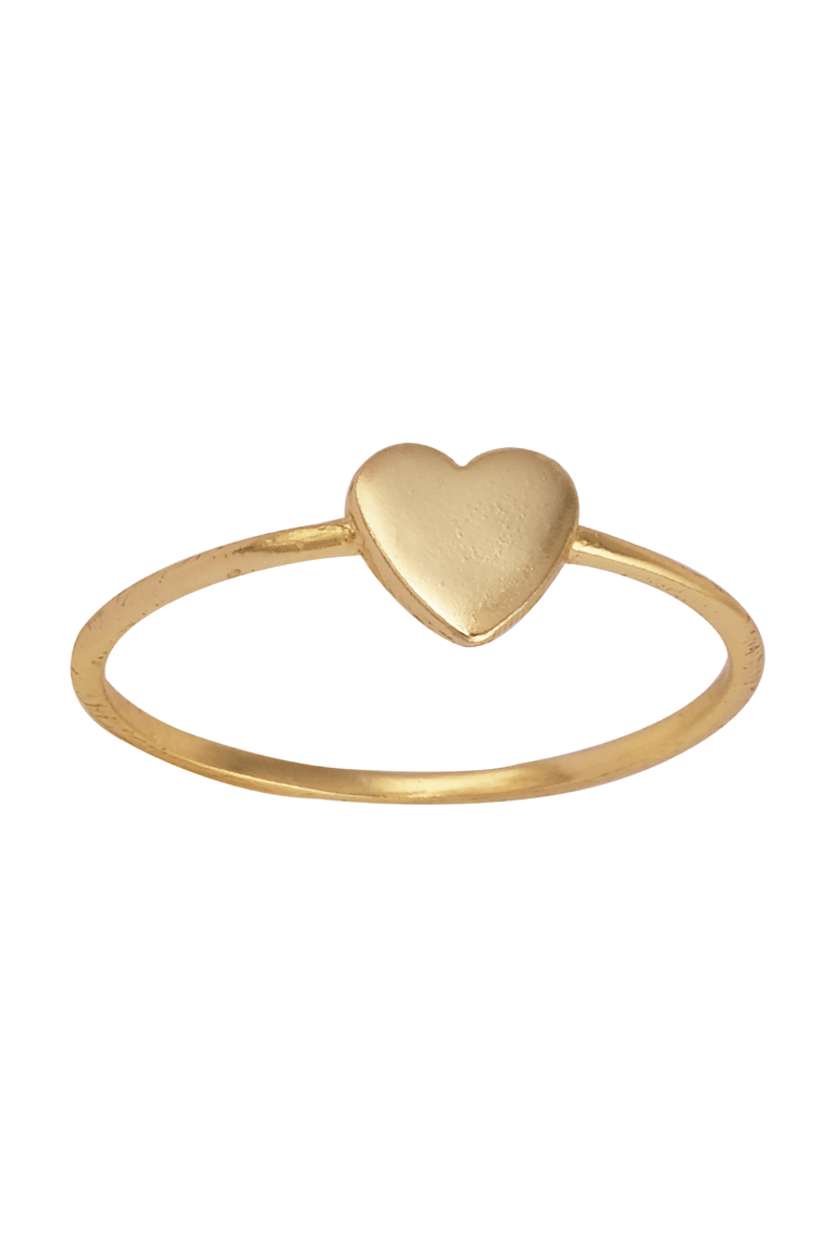 Gold Ring With Heart Pendant -  Gold