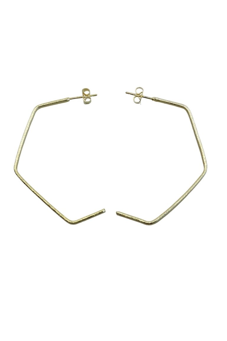 Hexagonal Style Earring - Gold