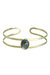 Labradorite Bracelet with Double Band - Gold