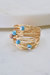 Marcia Wire Wrap Ring With Blue Opaque Swarovski Crystals