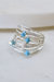 Marcia Wire Wrap Ring With Blue Opaque Swarovski Crystals