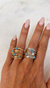 Marcia Wire Wrap Ring With Opaque Blue Swarovski Crystals - 14K Gold/ Sterling Silver