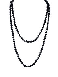 Night Sky Black Crystal Beaded Necklace - Night Sky Black