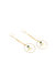 Pearl Accented Gold Chain Dangle Earrings with Green Strawberry Quartz and Moonstone Hoop Drop - Gold