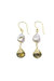 Pearl Earring With Hand Wrapped Labradorite Earring - Gold