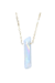 Single Raw Rainbow Quartz Crystal Pendant Necklace In Gold - Gold