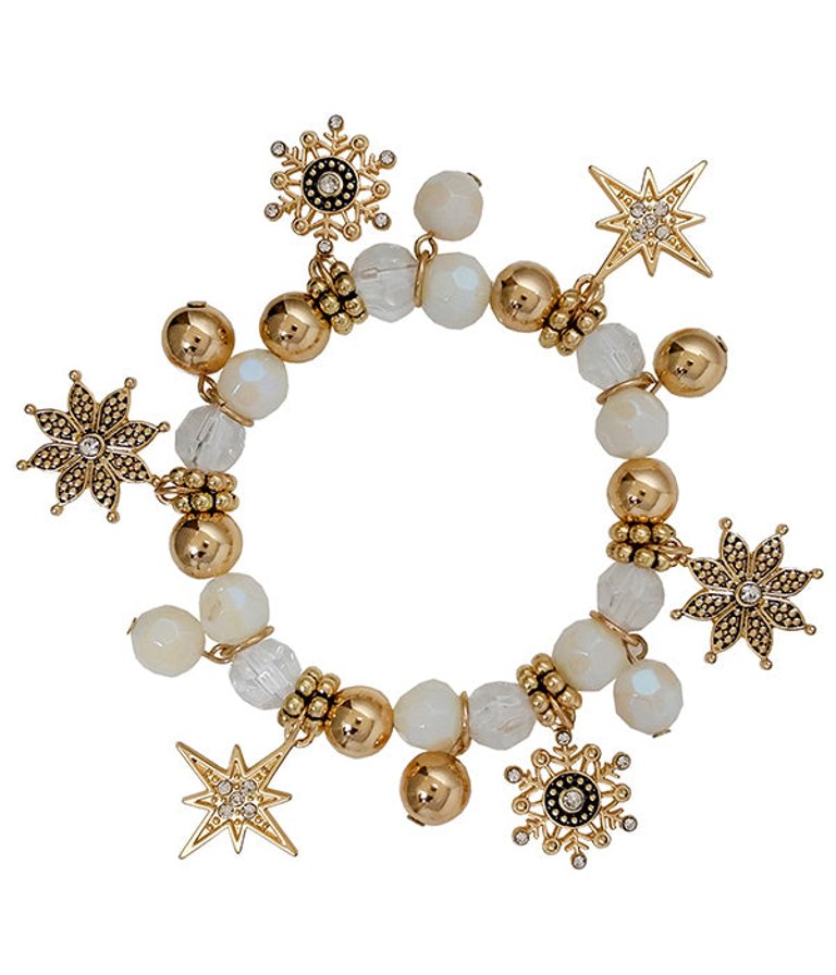Snowflake Charm Bracelet in Gold