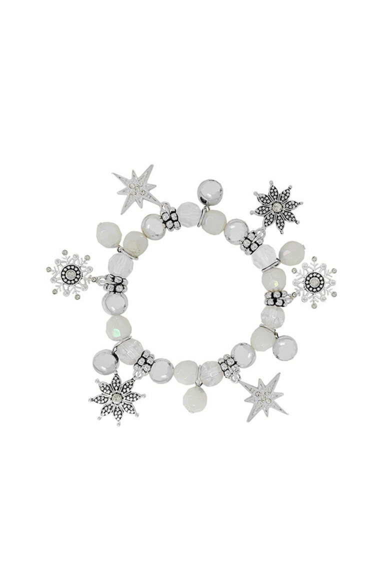 Snowflake Charm Bracelet in Silver - Silver