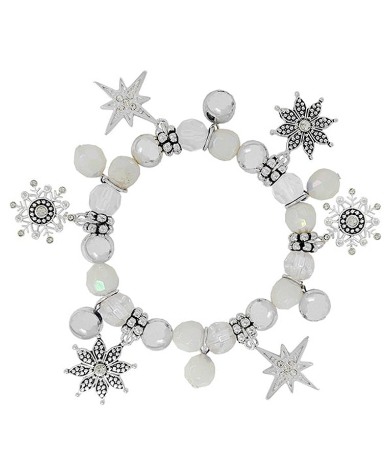 Snowflake Charm Bracelet in Silver