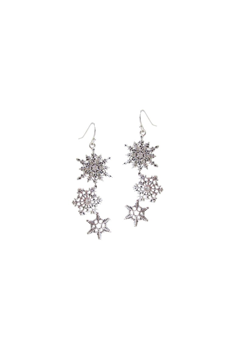 Snowflake Earring in Silver - Silver