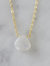 Stephanie Delicate Drop Necklace In Moonstone - Brass Chain - White