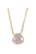 Stephanie Delicate Drop Necklace in Rose Quartz - Brass Chain - Rose / Gold Colored Brass