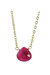 Stephanie Delicate Drop Necklace In Ruby - Brass Chain - Red