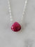 Stephanie Delicate Drop Necklace in Ruby - Brass Chain