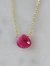 Stephanie Delicate Drop Necklace in Ruby - Brass Chain - Ruby / Gold Colored Brass