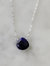 Stephanie Delicate Drop Necklace in Sapphire - Brass Chain - Sapphire