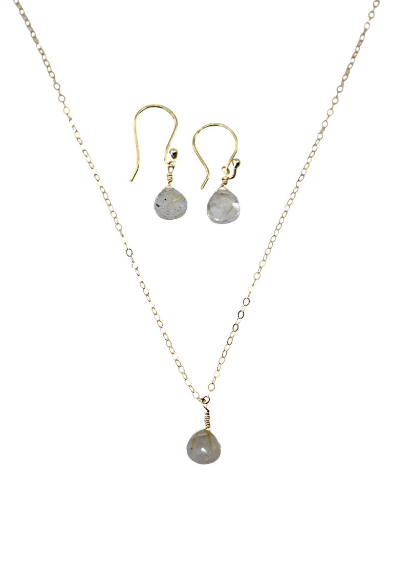 The Bailey Set In Golden Rutilated Quartz And Vermeil - Golden Rutilated Quartz And Vermeil
