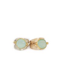 Torrey Ring in Blue Chalcedony - Blue Chalcedony / Gold Over Copper Tarnish Resistant