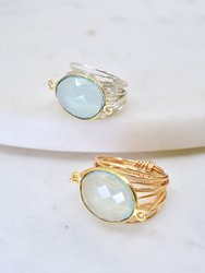 Torrey Ring in Blue Chalcedony