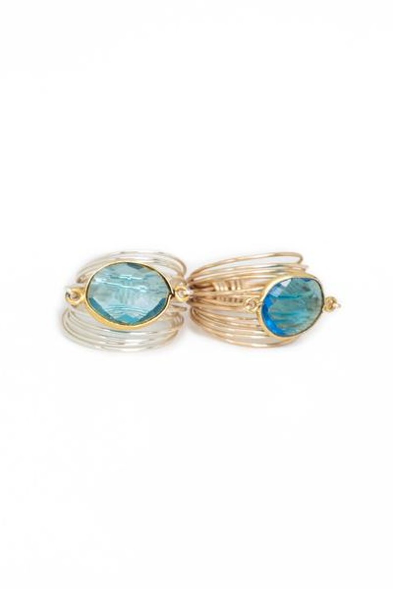 Torrey Ring in Blue Topaz - Gold Over Copper Tarnish Resistant