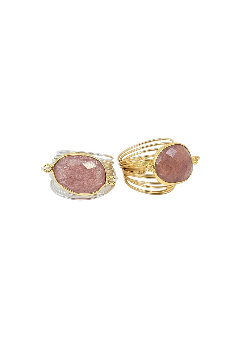 Torrey Ring In Cherry Quartz - Gold Over Copper Tarnish Resistant