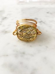 Torrey Ring in Golden Rutilated Quartz - 14k Gold Fill / Sterling Silver