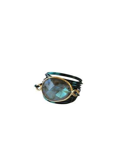 A Blonde and Her Bag Torrey Ring In Green With Labradorite product