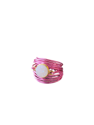 Torrey Ring In Hot Pink with White Druzy - Hot Pink Over Copper Tarnish Resistant