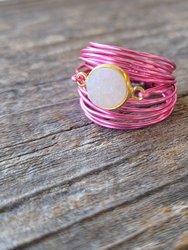 Torrey Ring In Hot Pink with White Druzy