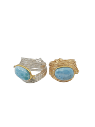 Torrey Ring In Larimar - Gold over Copper