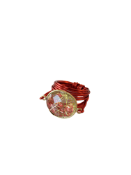Torrey Ring In Red With Golden Rutilated Quartz - Red