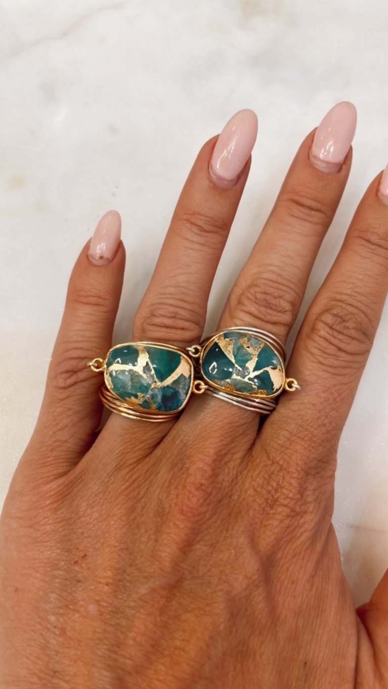 Torrey Ring In Teal Mojave Copper